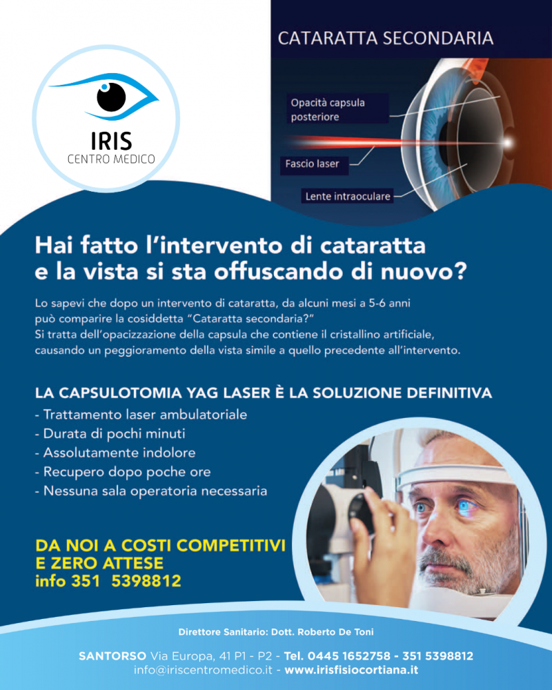 Hai fatto l’intervento di cataratta e la vista si sta offuscando di nuovo?